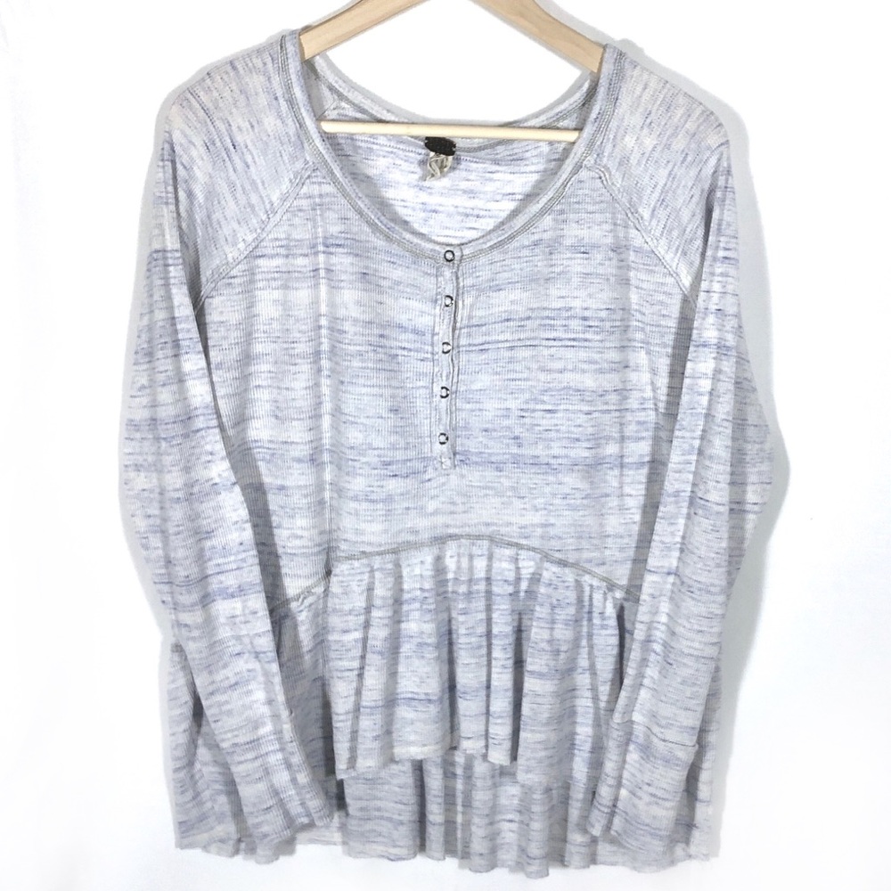 Medium Free People Heathered Blue Top